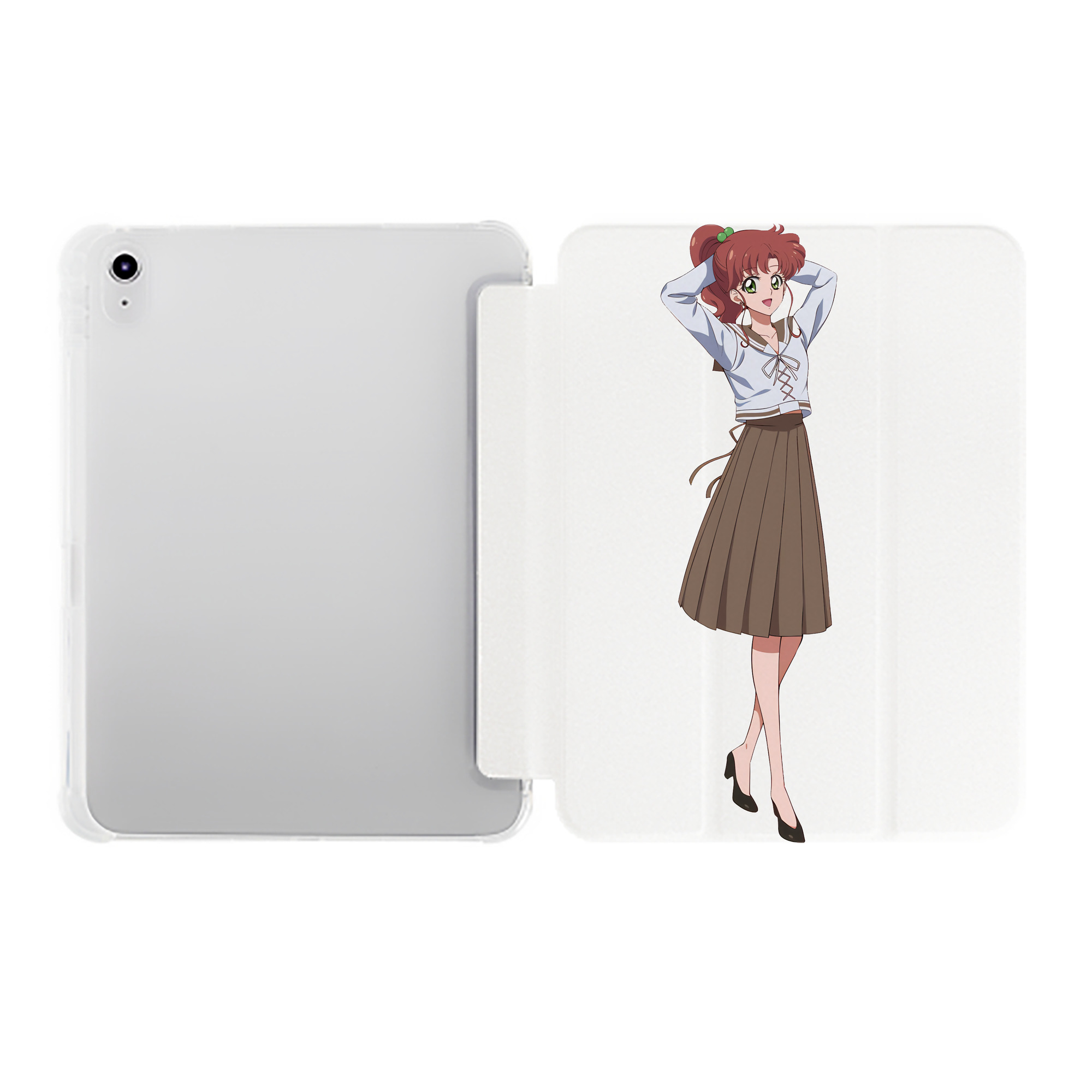 （画像用） 美少女戦士セーラームーン 木野 まこと きの まこと Sailor Moon Kino Makoto （セーラージュピター；Sailor Jupiter） IPad ケース ペン収納付き 三つ折りスタンド PUレザー×シリコン 対応機種9.5/10.5/10.9インチ